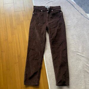 everlane brown corduroy straight leg pants - 26 XS